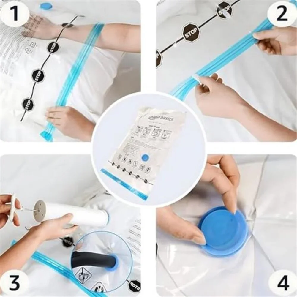20PACK Vacuum Compression Space Saving Storage Bags with Hand Pump